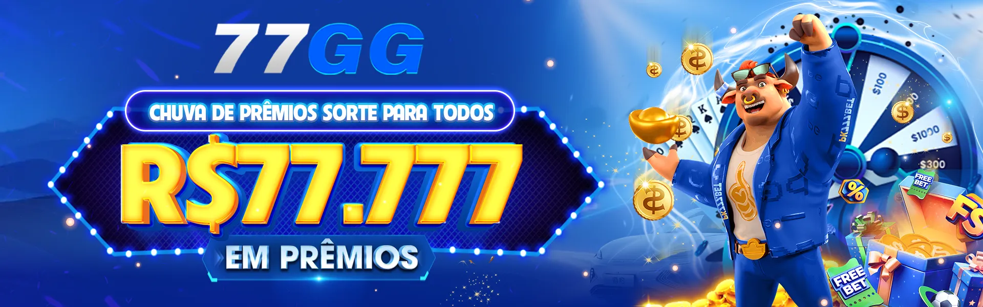 77GG CHUVA DE PRÊMIOS SORTE PARA TODOS R$77.777 EM PRÊMIOS