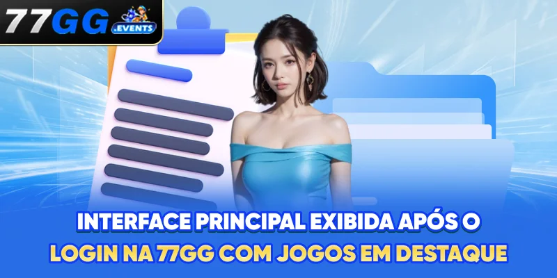 Interface principal exibida após o login na 77GG com jogos em destaque